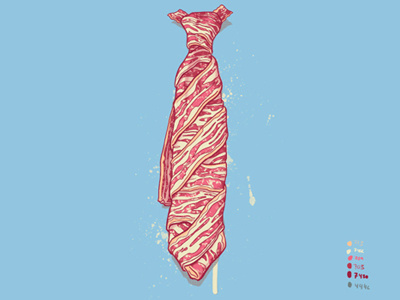 Dribble Its Bacon Tie bacon design graphic illustrator t shirt tee shirt tie