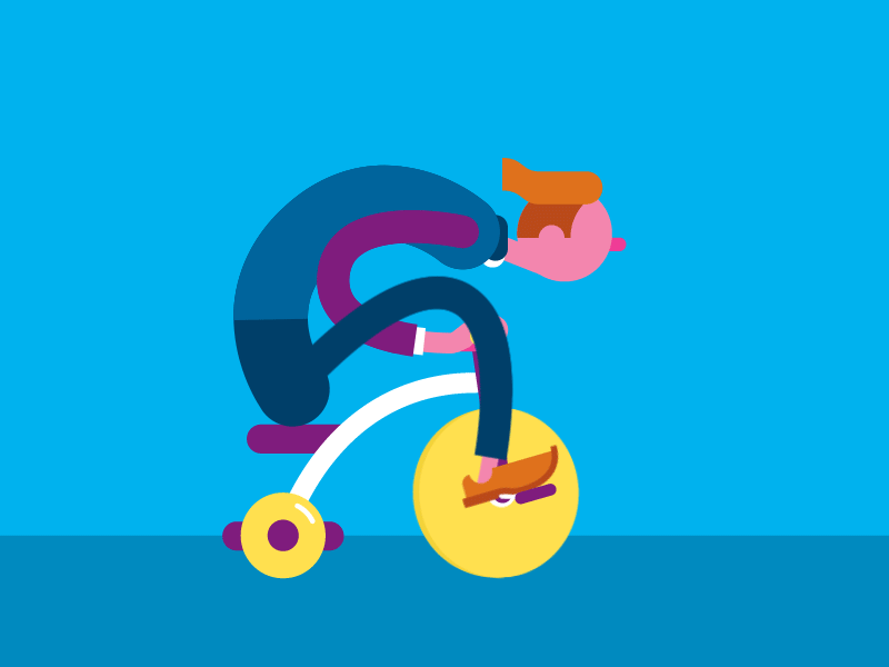 Trike 2d after effects character gif loop tricycle