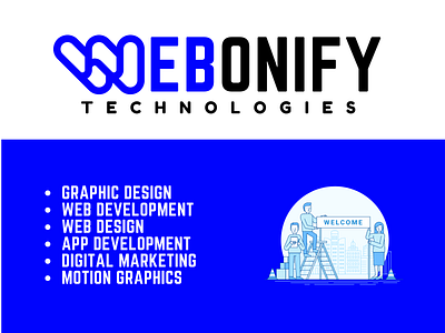 Webonify Technologies branding company design illustration logo tech ui ux
