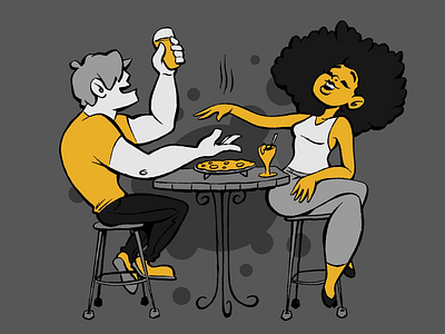 Cheers to pizza and beers! beer cartooning characters illustration pizza