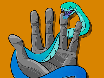 Clever As the Viper, Dear animal digital drawing hand illustration procreate snake surreal viper