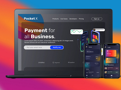PocketX an payment app for WEB and MOBILE. app branding cross crossplatform design e commerce figma gimp illustration inkscape logo payment platform ui wallet web website