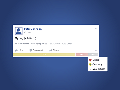 Facebook "Like" Alternative button facebook like sentiment sympathy ui
