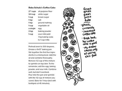 Aunt Reba's Coffee Cake cookbook illustration recipe