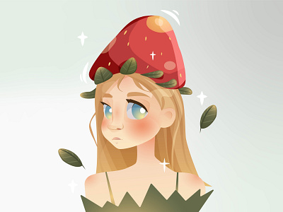 Little vector strawberry girl