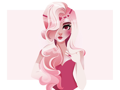 Elegant vector girl in pink