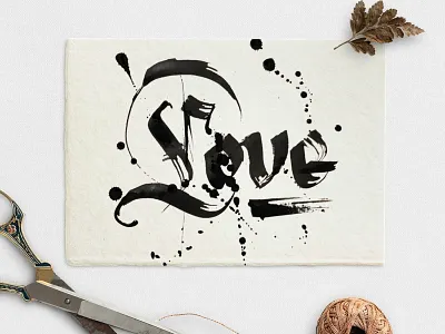 "Love" hand lettering branding design hand lettering illustration lettering photoshop