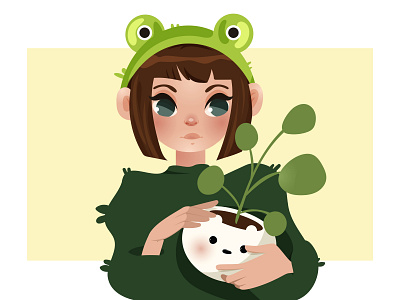 Cute vector frog girl adobe adobe illustrator branding design illustration illustrator vector vector illustration