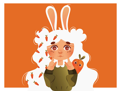 Red-haired vector carrot girl adobe adobe illustrator branding design illustration illustrator vector vector illustration