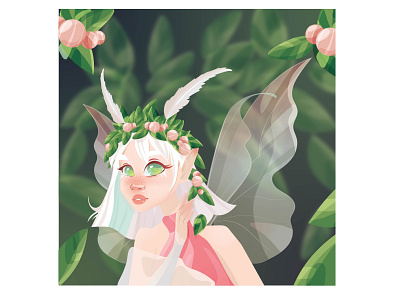 Magical vector forest fairy