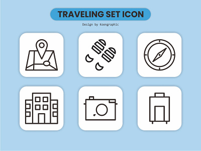 Traveling Set Icon sign