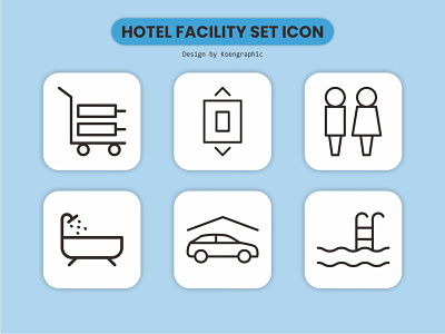 Hotel Facility Set Icon