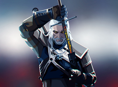 Geralt of Rivia characterdesign design fantasy graphic design illustration illustrator vector