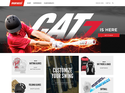 Homepage athlete ecommerce homepage red sports web design