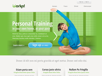Personal Training Website dojo green web design workout yoga