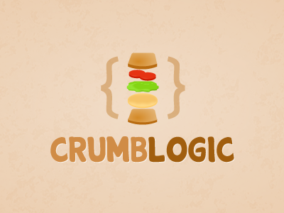 CrumbLogic Logo bread brown crumb lettuce logic logo sandwich tomatoes