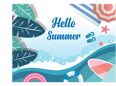 flat colorful summer background vector 3d animation graphic design logo motion graphics