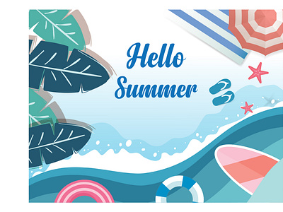 flat colorful summer background vector