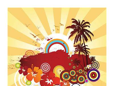 summer exotic vector illustration design good vibes