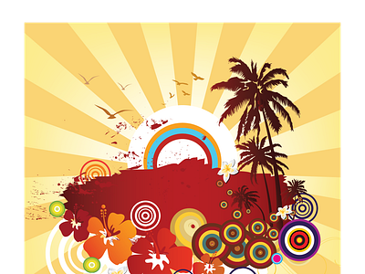 summer exotic vector illustration design