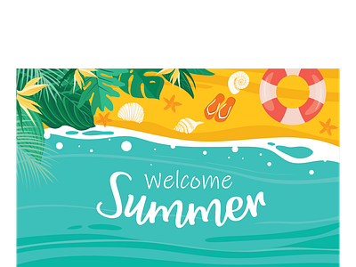 summer holiday colorful banner vector illustration good vibes