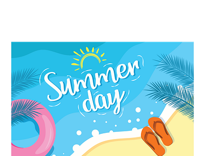 summer holiday poster beach vector illustration good vibes