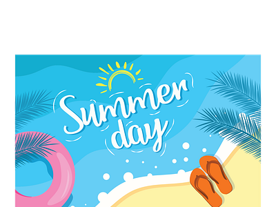 summer holiday poster beach vector illustration