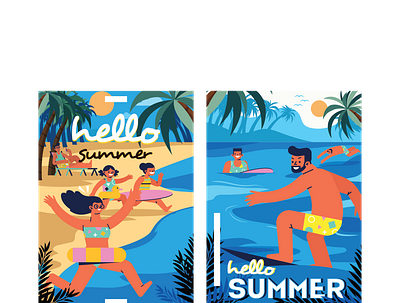 summer vacation poster beach vector design good vibes