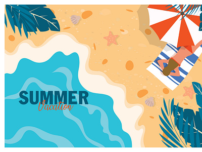 summer vacation banner vector design