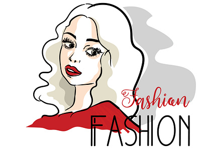 fashion banner hand drawn lady portrait design hawaii pretty