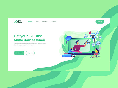 Cource Landingpage graphic design ui