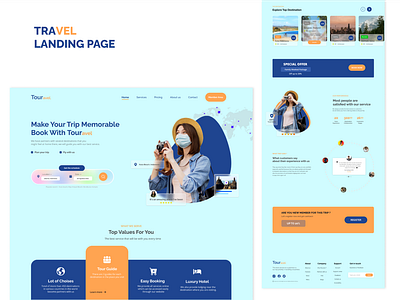 Trour | Landing Page landingpage tourlandingpage trevellandingpage ui uiux webdesign webui