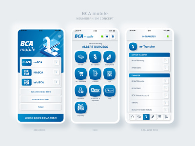 BCA mobile Neumorphism Concept android android app app banking bca bca mobile concept ios m bca mobile mobile app neumorphism redesign responsive skeuomorphic ui uiux ux