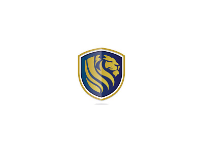 Lion bluegold brand branding lion lionlogo logo