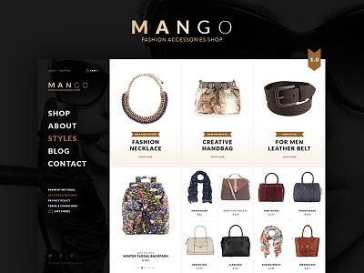 Mango Creative Shop Theme creative e commerce evatheme mango modern shop sidebar