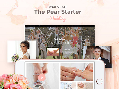 The Pear - Wedding free kit pink site ui web wedding