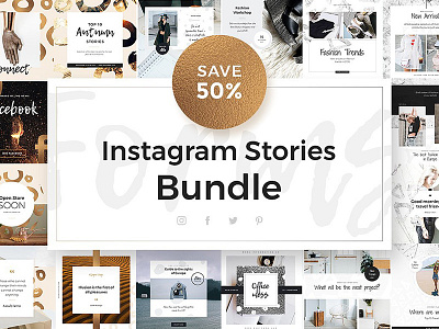 Forms Instagram Stories Bundle banners bundle instagram media social stories templates
