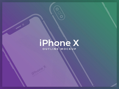 Free Outline iPhone X Mockup