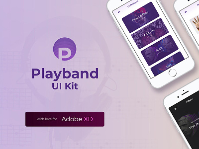 Playband Free Music UI Kit adobe xd free kit music song style templates track ui