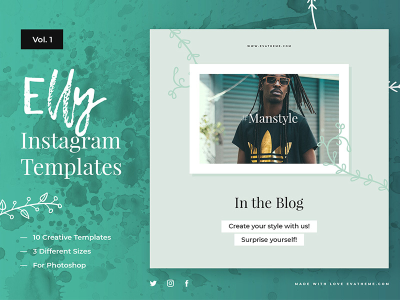 Elly Instagram Templates banner facebook template media social instagram