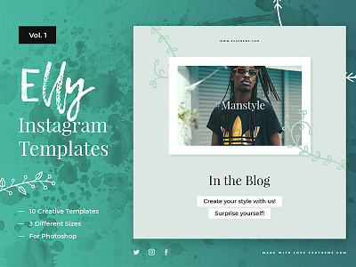 Elly Instagram Templates banner facebook instagram media social template