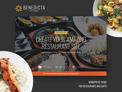 Benedicta Restaurant cafe demo food food and drink luxury modern restaurant style template theme wordpress
