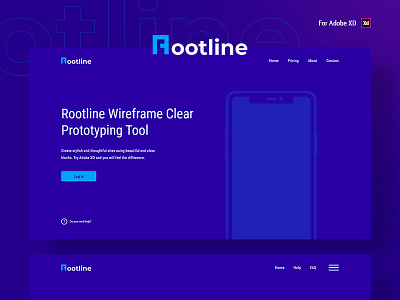 Rootline - Wireframe UI Kit adobe blue clean color templates ui uidesign uikit wareframe xd