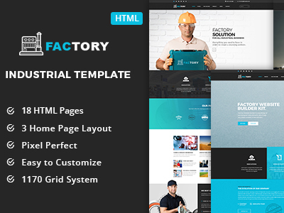 Factory - Industrial Business HTML5 Template business commercial construction corporate energy engineering factory industrial industry machinery manufacturing power