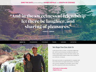 Wedding Website Homepage Comp 1