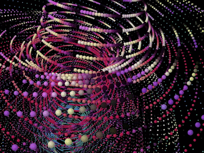 Down the Wormhole helix particles threejs