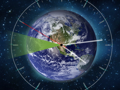Earth Hour circle clock earth