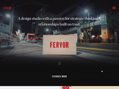 Fervor Creative Agency Website animation css hamburger interaction menu uianimation uiux web design