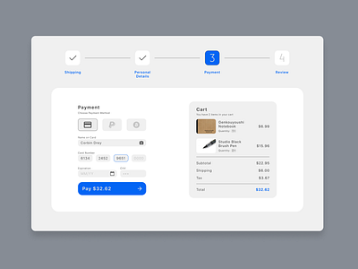 Credit Card Checkout clean credit card checkout design figma graphic design minmalist ui web design