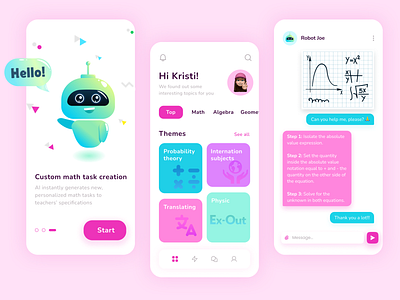 AI Math Assistant app de design graphic design illustration typography ui ux vector